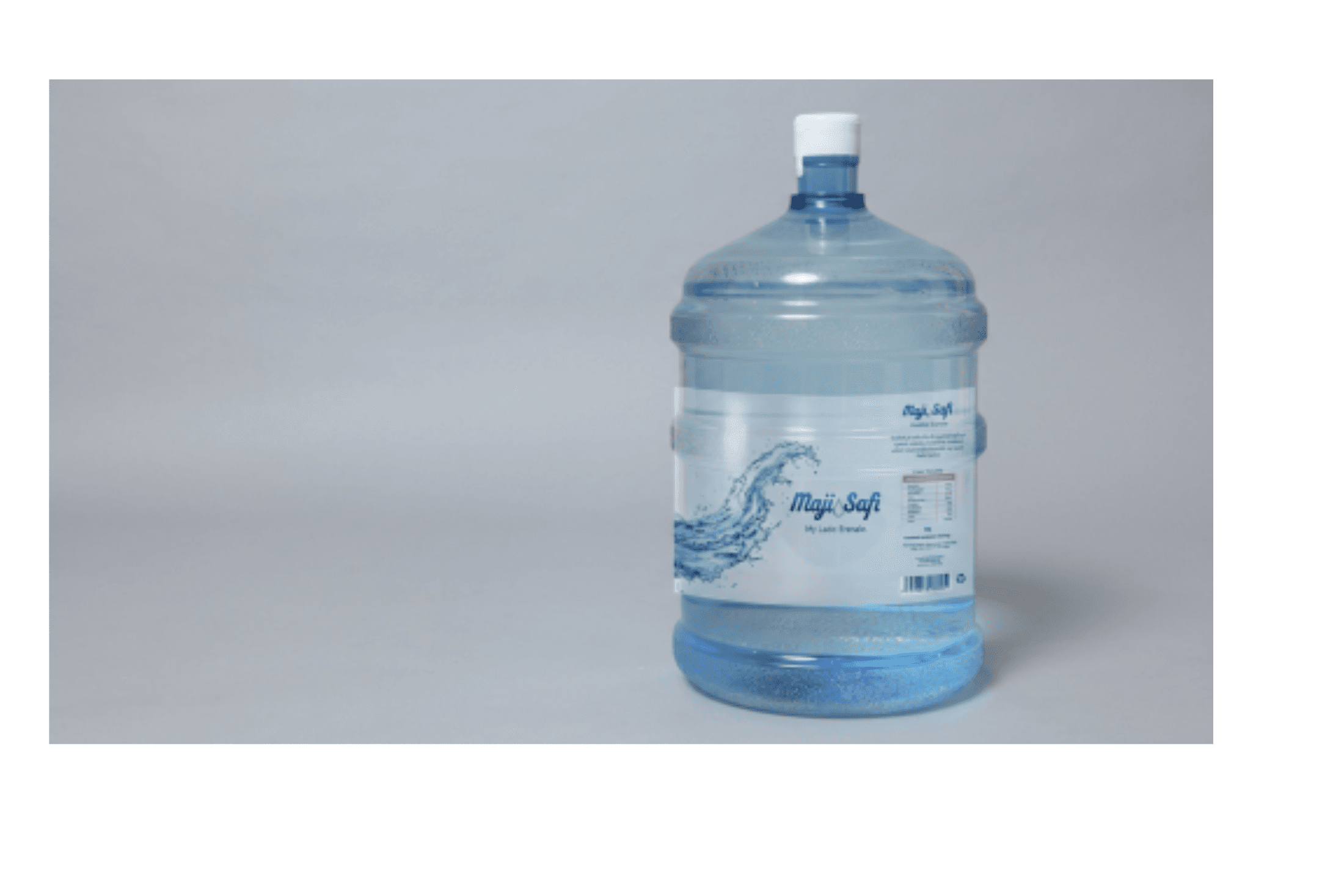 The Maji Safi 20L jug with its label
