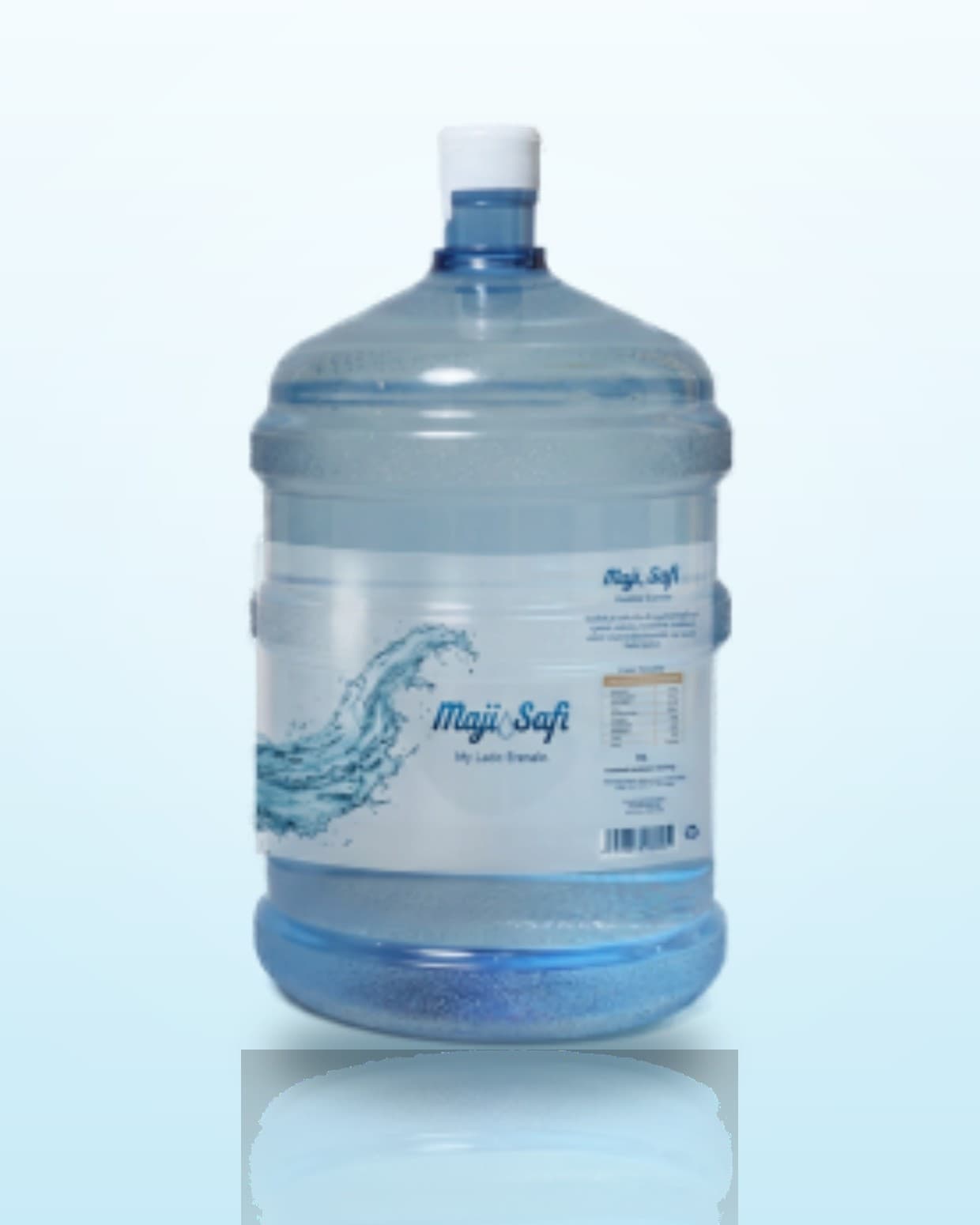The Maji Safi 20L jug with its label